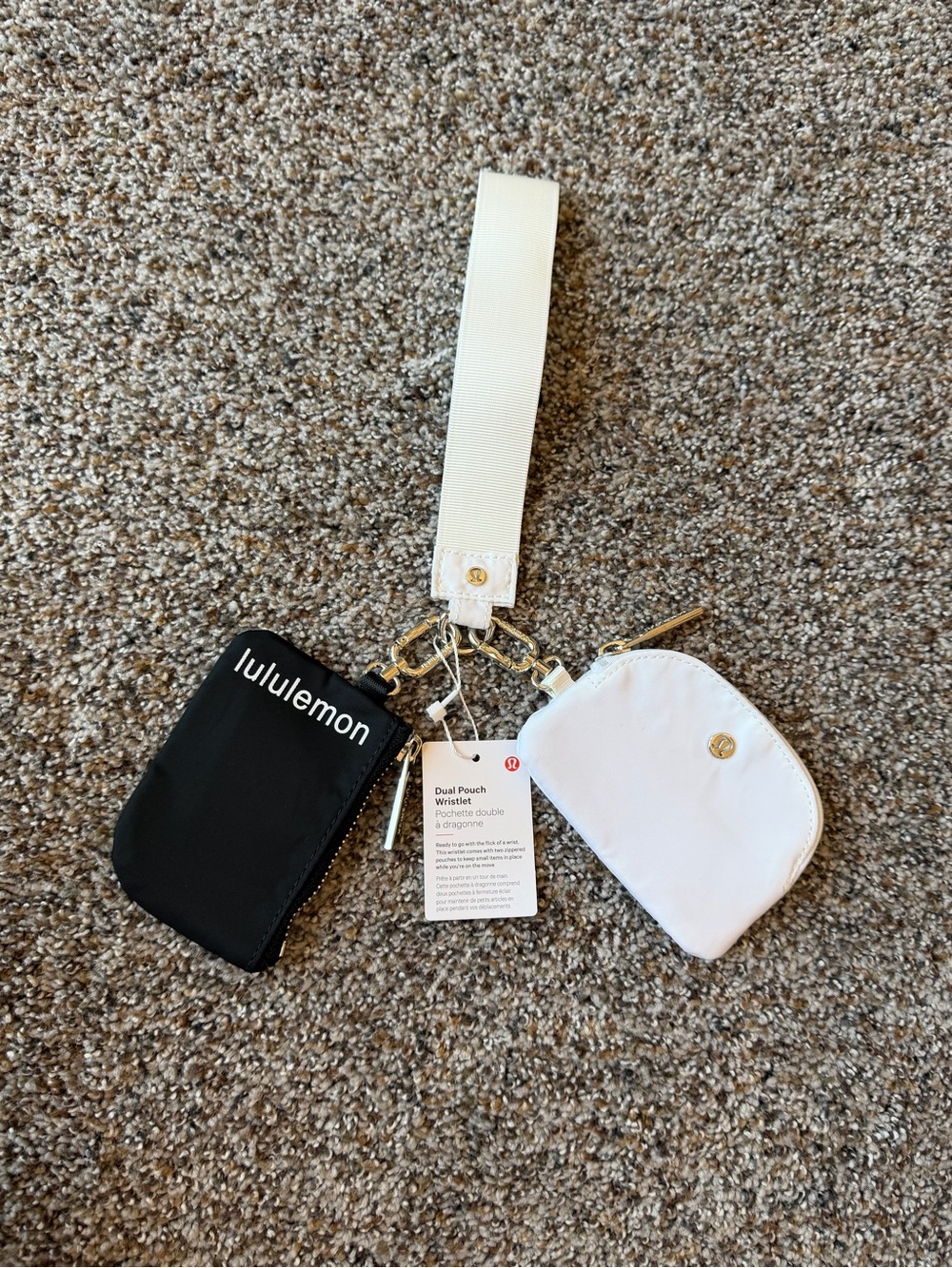 Lululemon Black and White Dual Pouch Wristlet Set Brand New - Picture 2 of 2